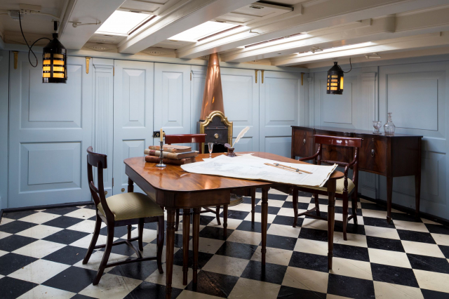 Captain Hardy's day cabin onboard HMS Victory